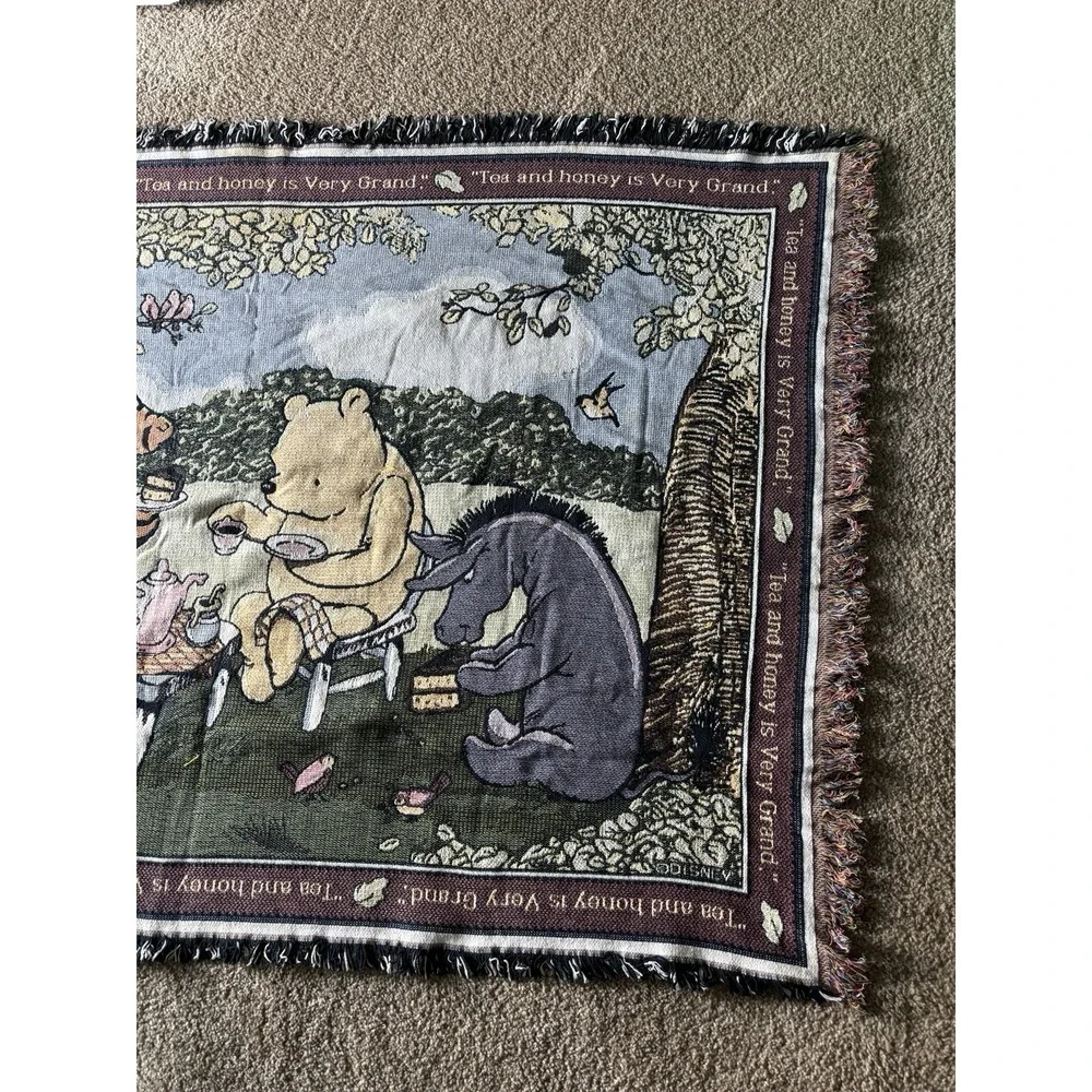 Vintage 90s Classic Pooh Goodwin Weavers Tapestry Throw Blanket Nursery  Baby - Picture 4 of 6